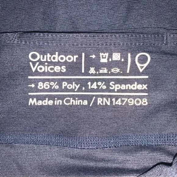 Outdoor Voices Warmup Leggings Women’s Large Navy 7/8 Textured Compression - Picture 11 of 11